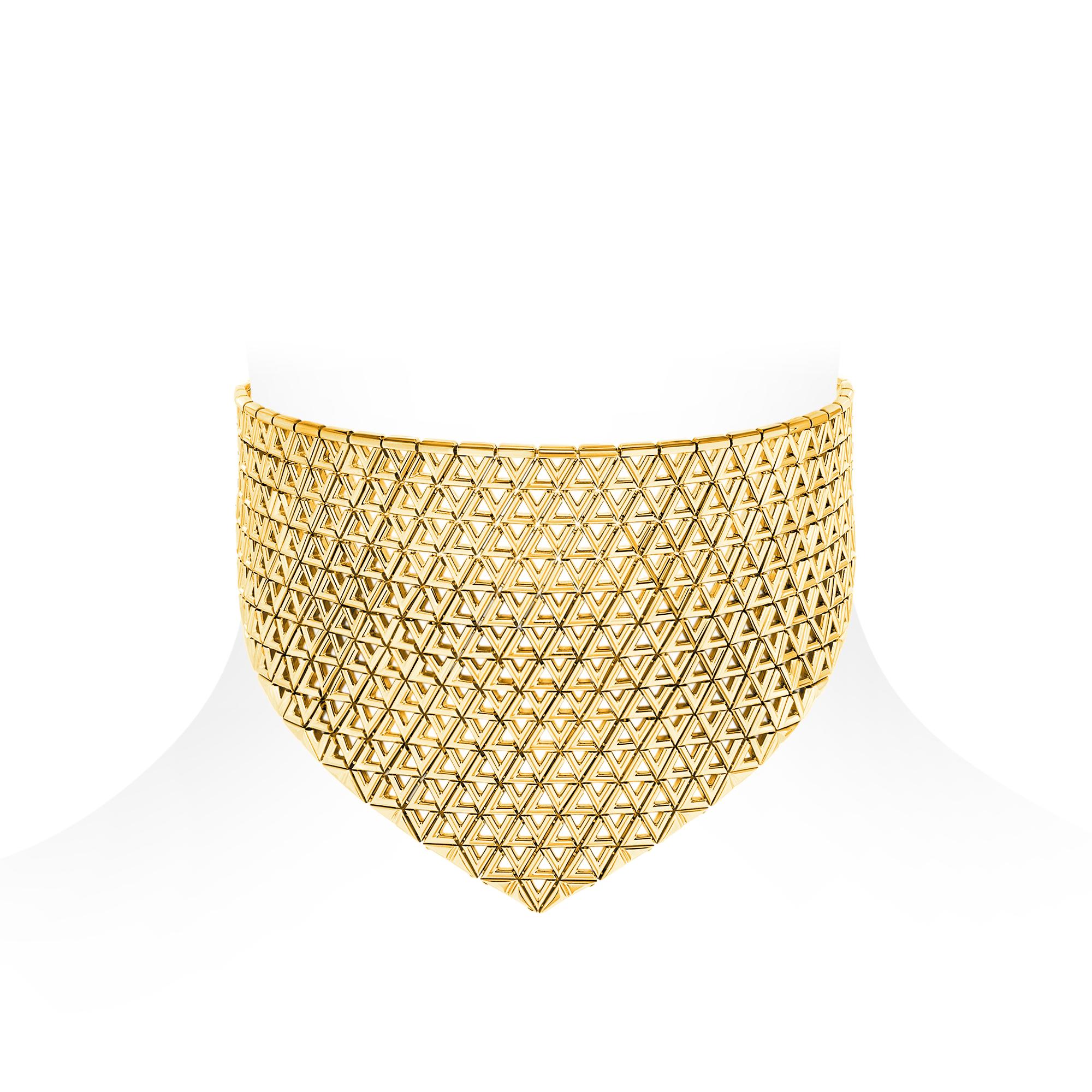 LV Volt Mesh Necklace, Yellow Gold - Jewelry - Categories | LOUIS 